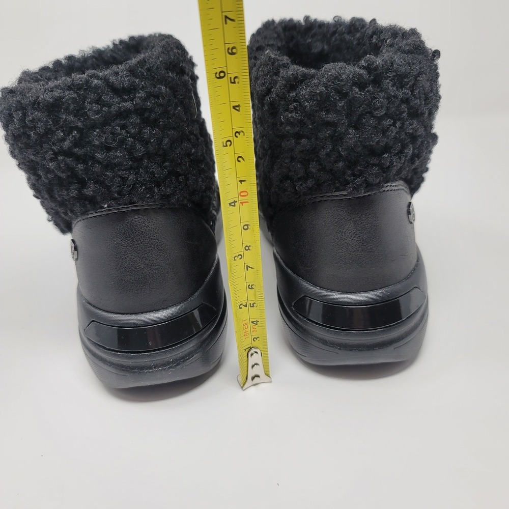 Bzees Ovation Black Sherpa Side Zip Ankle Boot Bootie Sz 8W Machine Washable - Picture 4 of 13